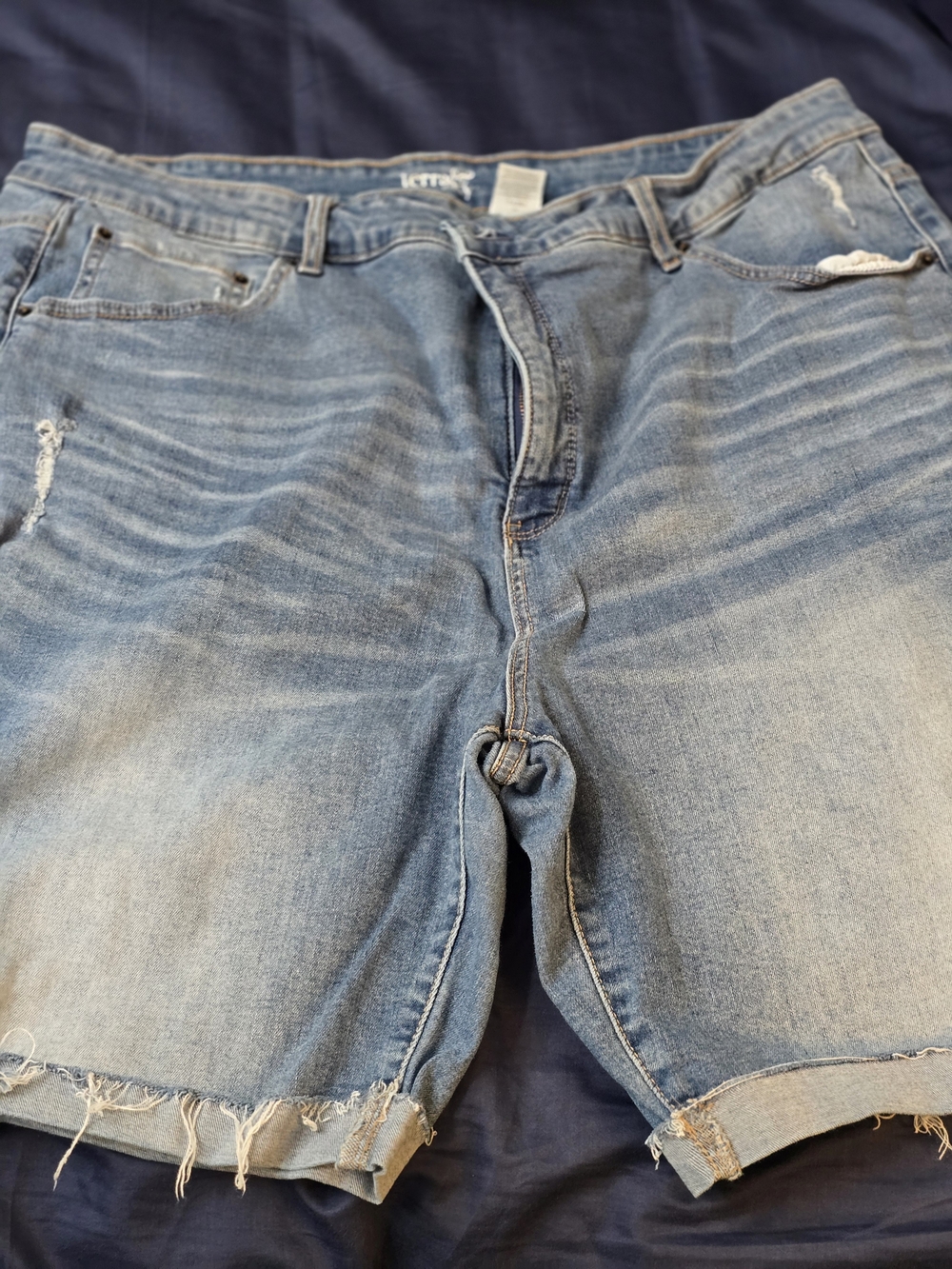Terra & Sky Light Blue Frayed Hem Denim Bermudas